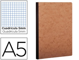 [79542C] LIBRETA AGE-BAG TAPA CARTULINA LOMO COSIDO CUADRO 5 MM 96 HOJAS COLOR HAVANA 148X210 MM