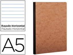 [79546C] LIBRETA AGE-BAG TAPA CARTULINA LOMO COSIDO RAYADO HORIZONTAL 96 HOJAS COLOR HAVANA 148X210 MM