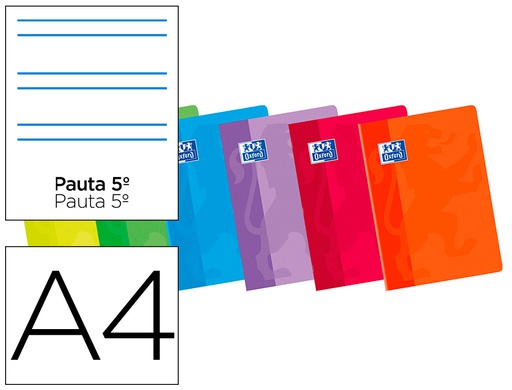 [100100202] LIBRETA ESCOLAR OXFORD 48 H DIN A4 2 RAYAS PAUTA