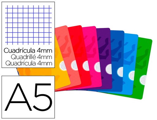 [400026392] LIBRETA ESCOLAR OXFORD TAPA FLEXIBLE OPTIK PAPER OPENFLEX 48 HOJAS 90 GR DIN A5 CUADRO 4 MM COLORES SURTIDOS