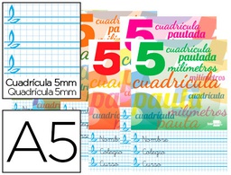 [LB37] LIBRETA LIDERPAPEL PAUTAGUIA TAPA CARTONCILLO 32 HOJAS DIN A5 70 G CUADRICULADO PAUTADO 5 MM