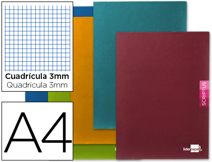 [LA05] LIBRETA LIDERPAPEL SCRIPTUS A4 48 HOJAS 90G/M2 CUADRO 3MM CON MARGEN