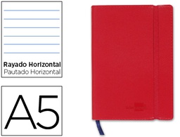 [LB45] LIBRETA LIDERPAPEL SIMIL PIEL A5 120 HOJAS 70G/M2 HORIZONTAL SIN MARGEN ROJO