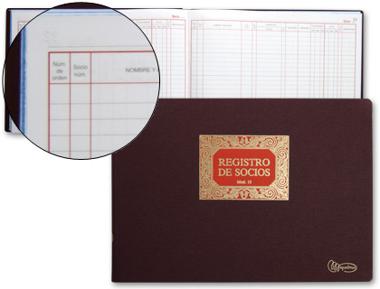 [5013] LIBRO MIQUELRIUS N.13 FOLIO APAISADO 100 HOJAS REGISTRO DE SOCIOS