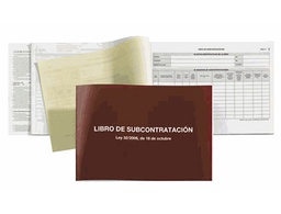 [5389] LIBRO MIQUELRIUS SUBCONTRATACION FOLIO NATURAL JUEGO DE 10 HOJAS AUTOCOPIATIVAS TEXTO CATALAN