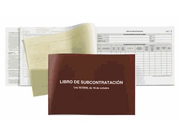 [5389] LIBRO SUBCONTRATACION CATALAN MIQUELRIUS FOLIO NATURAL JUEGO DE 10 HOJAS AUTOCOPIATIVAS