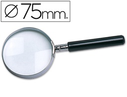 [KF17309] LUPA Q-CONNECT CRISTAL ARO METALICO MANGO PLASTICO NEGRO 75 MM