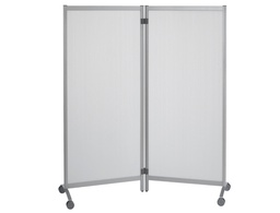 [CR01X2.00] MAMPARA SEPARADORA PAPERFLOW POLIPROPILENO TRANSLUCIDO CON RUEDAS 2 HOJAS