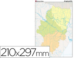 [7225-4] MAPA MUDO COLOR DIN A4 ARAGON POLITICO