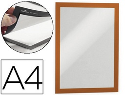 [4872-09] MARCO PORTA ANUNCIOS DURABLE MAGNETICO DIN A4 DORSO ADHESIVO REMOVIBLE COLOR NARANJA PACK DE 2 UNIDADES