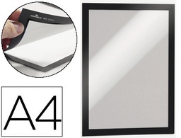 [4872-01] MARCO PORTA ANUNCIOS DURABLE MAGNETICO DIN A4 DORSO ADHESIVO REMOVIBLE COLOR NEGRO PACK DE 2 UNIDADES