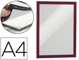 [4872-03] MARCO PORTA ANUNCIOS DURABLE MAGNETICO DIN A4 DORSO ADHESIVO REMOVIBLE COLOR ROJO PACK DE 2 UNIDADES