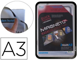 [195067] MARCO PORTA ANUNCIOS TARIFOLD MAGNETO DIN A3 CON 4 BANDAS MAGNETICAS EN EL DORSO COLOR NEGRO PACK DE 2 UNIDADES