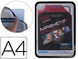 [195037] MARCO PORTA ANUNCIOS TARIFOLD MAGNETO DIN A4 CON 4 BANDAS MAGNETICAS EN EL DORSO COLOR NEGRO PACK DE 2 UNIDADES