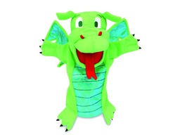 [XFC-T2186] MARIONETA FIESTA CRAFTS DE TELA PARA MANO Y DEDOS DRAGON VERDE 17X33 CM