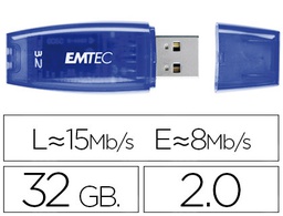 [E110640] MEMORIA USB EMTEC FLASH C410 32 GB 2.0 AZUL