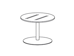 [3007ATW04] MESA DE CENTRO ROCADA MEETING 3007ATW04 ESTRUCTURA METALICA BLANCA TABLERO MADERA BLANCO ALTURA 50 CM DIAMETRO 50 CM