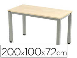 [2005AD01] MESA DE OFICINA ROCADA EXECUTIVE 2005AD01 ALUMINIO /HAYA 200X100 CM