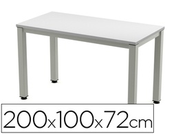 [2005AD02] MESA DE OFICINA ROCADA EXECUTIVE 2005AD02 ALUMINIO /GRIS 200X100 CM