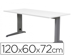 [2000AC04] MESA DE OFICINA ROCADA METAL 2000AC04 ALUMINIO /BLANCO 120X60 CM