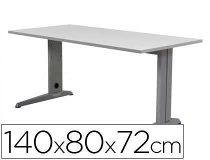 [2001AC02] MESA DE OFICINA ROCADA METAL 2001AC02 ALUMINIO /GRIS 140X80 CM