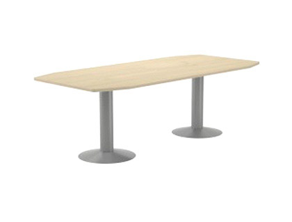 [3003AT04] MESA DE REUNION ROCADA MEETING 3003AT04 ESTRUCTURA COLUMNA DOBLE ACERO GRIS TABLERO MADERA BLANCO