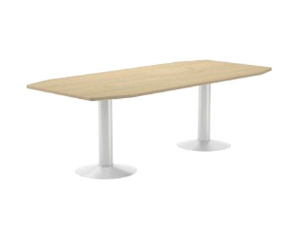 [3003ATW04] MESA DE REUNION ROCADA MEETING 3003ATW04 ESTRUCTURA COLUMNA DOBLE ACERO BLANCO TABLERO MADERA BLANCO