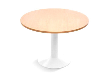 [3005ATW04] MESA DE REUNION ROCADA MEETING 3005ATW04 ESTRUCTURA COLUMNA ACERO BLANCO TABLERO MADERA BLANCO 100 CM DIAMETRO
