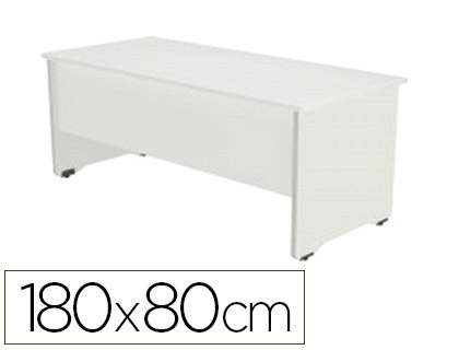 [2003AW04V24] MESA OFICINA ROCADA SERIE WORK 180X80 CM ACABADO AW04 BLANCO/BLANCO