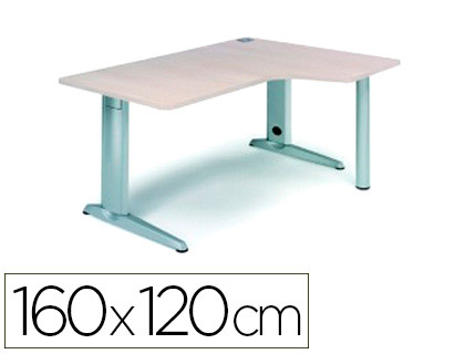 [2051AC01] MESA ROCADA SERIE METAL 160X120 CM DERECHA ACABADO AC01 HAYA