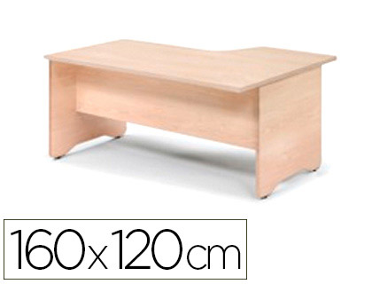 [2053AN02V24] MESA ROCADA SERIE WORK 160X120 CM IZQUIERDA ACABADO AN02 GRIS/GRIS