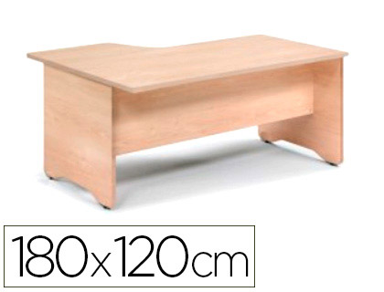 [2052AA01V24] MESA ROCADA SERIE WORK 180X120 CM DERECHA ACABADO AA01 HAYA/HAYA
