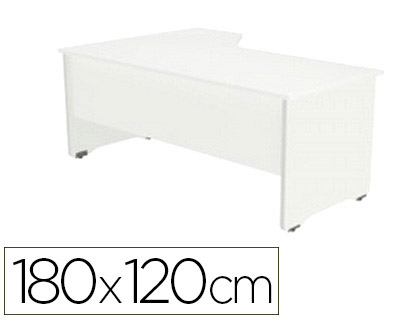 [2052AN04V24] MESA ROCADA SERIE WORK 180X120 CM DERECHA ACABADO AN04 GRIS/BLANCO