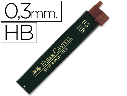 [120300] MINAS FABER GRAFITO 9063 0,3 MM HB ESTUCHE DE 12 MINAS