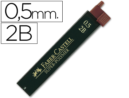 [120502] MINAS FABER GRAFITO 9065 0,5 MM 2B ESTUCHE DE 12 MINAS