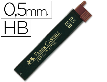 [120500] MINAS FABER GRAFITO 9065 0,5 MM HB ESTUCHE DE 12 MINAS
