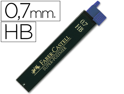 [120700] MINAS FABER GRAFITO 9067 0,7 MM HB ESTUCHE DE 12 MINAS