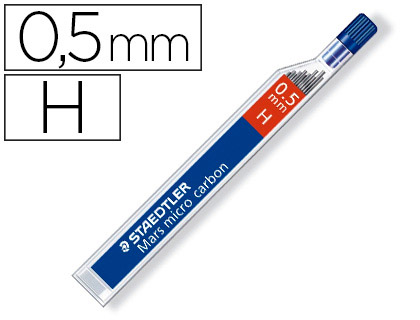 [250 05-H] MINAS STAEDTLER MARS MICRO GRAFITO 0,5 MM H TUBO CON 12 UNIDADES