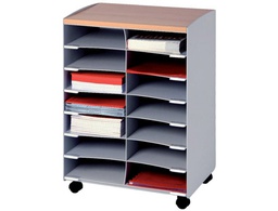 [DC14N.02.23] MODULO FAST-PAPERFLOW CON 14 CASILLAS Y RUEDAS PIVOTANTES COLOR GRIS 720X514X330 MM