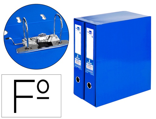 [MD48] MODULO LIDERPAPEL 2 ARCHIVADORES FOLIO 2 ANILLAS MECANISMO DE PALANCA 75MM AZUL