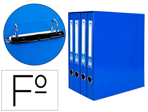 [MD41] MODULO LIDERPAPEL 4 ARCHIVADORES FOLIO 2 ANILLAS MIXTAS 25MM AZUL