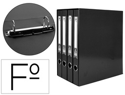 [MD42] MODULO LIDERPAPEL 4 ARCHIVADORES FOLIO 2 ANILLAS MIXTAS 25MM NEGRO