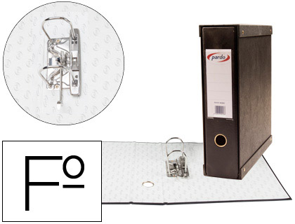 [924101] MODULO PARDO 1 ARCHIVADORES DE PALANCA FOLIO 2 ANILLAS DE 70 MM NEGRO 350X100X290 MM