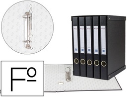 [924501] MODULO PARDO 5 ARCHIVADORES DE PALANCA FOLIO 2 ANILLAS DE 25 MM NEGRO 350X230X300 MM