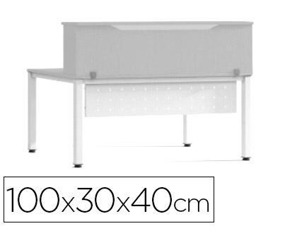 [5010AN02] MOSTRADOR DE ALTILLO ROCADA VALIDO PARA MESAS WORK METAL EXECUTIVE 100X30X40 CM ACABADO AN02 GRIS/GRIS