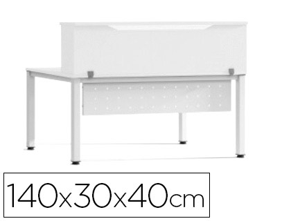 [5014AW04] MOSTRADOR DE ALTILLO ROCADA VALIDO PARA MESAS WORK METAL EXECUTIVE 140X30X40 CM ACABADO AW04 BLANCO/BLANCO