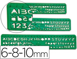 [150024] NORMOGRAFO ESCOLAR DOMINGO FERRER 6/8/10 MM PLASTICO VERDE JUEGO DE 3 UNIDADES