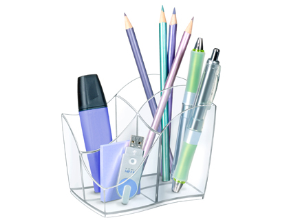 [1003400111] ORGANIZADOR SOBREMESA CEP GAMA ELLYPSE PLASTICO TRANSPARENTE 118X89X98 MM