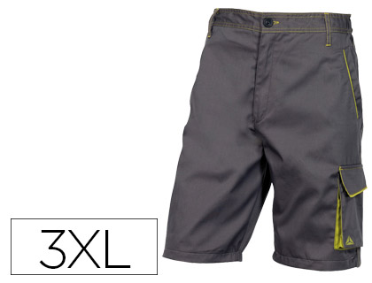 [M1BE2GRXX] PANTALON DE TRABAJO DELTAPLUS BERMUDA CINTURA AJUSTABLE 5 BOLSILLO COLOR GRIS TALLA XXL