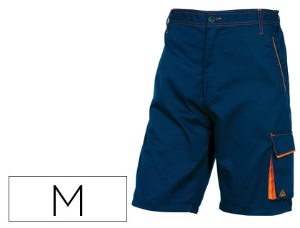 [M1BE2BMTM] PANTALON DE TRABAJO DELTAPLUS BERMUDA CINTURA AJUSTABLE 5 BOLSILLOS COLOR AZUL NARANJATALLA M